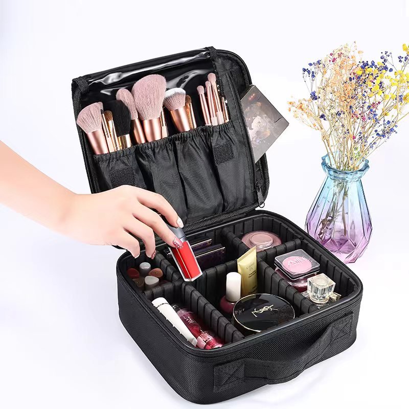 Portable Cosmetic Bag With Dividers Travel Makeup Organizing Bag Multi-function Organizer For Traveller