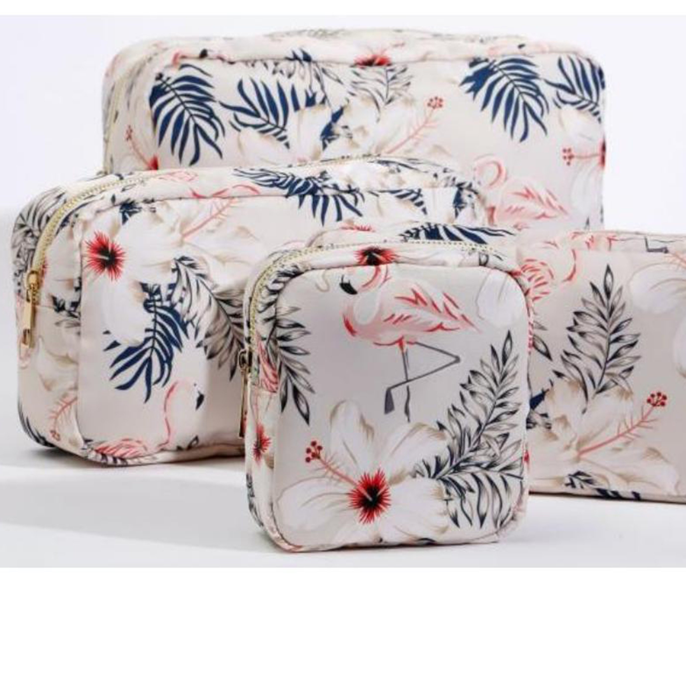 Top Hot Sale Stock Printed Nylon Waterproof Makeup Organizer Bag Pouch Bag Cosmetic Zipper Cosmetic Bag
