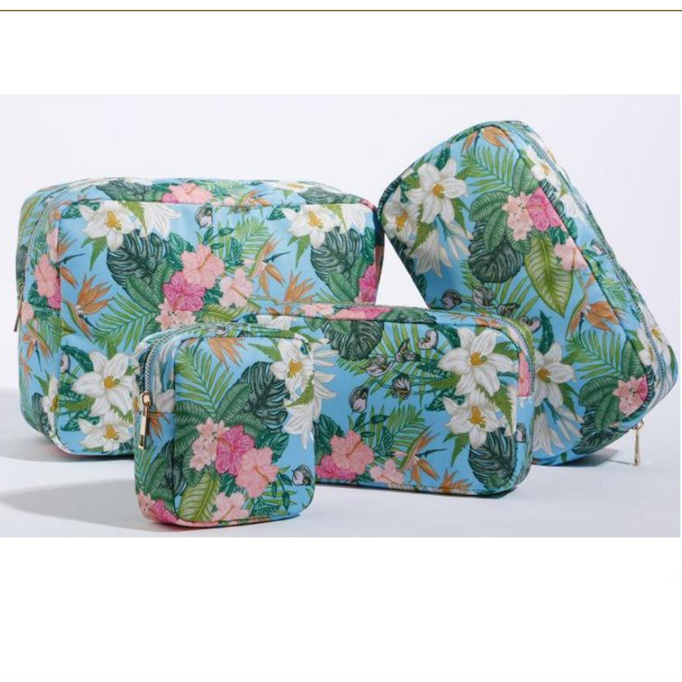 Top Hot Sale Stock Printed Nylon Waterproof Makeup Organizer Bag Pouch Bag Cosmetic Zipper Cosmetic Bag