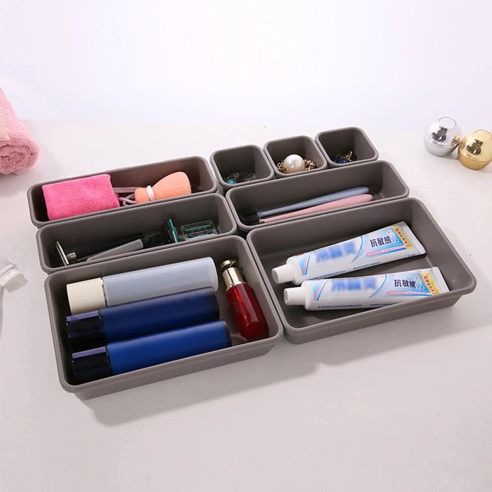 Drawer Organizers Divider Storage Bins Caddy Tray Drawer Desktop Containers Dividers Separators Desk Organizers Set W24-581
