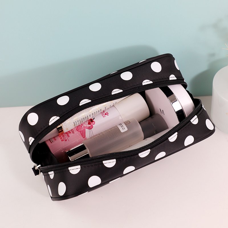 Customized Ciffnoo NO. 8521-SET high quality checkered print cosmetic skincare storage nylon makeup bags sets