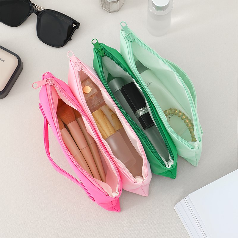 Personalized Expandable Make Up Organizers Nylon Clutch 6 Compartment Toiletries Bag Women Cosmetic Bag