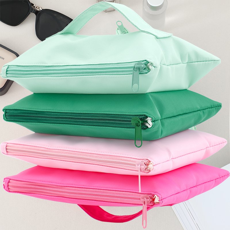 Personalized Expandable Make Up Organizers Nylon Clutch 6 Compartment Toiletries Bag Women Cosmetic Bag