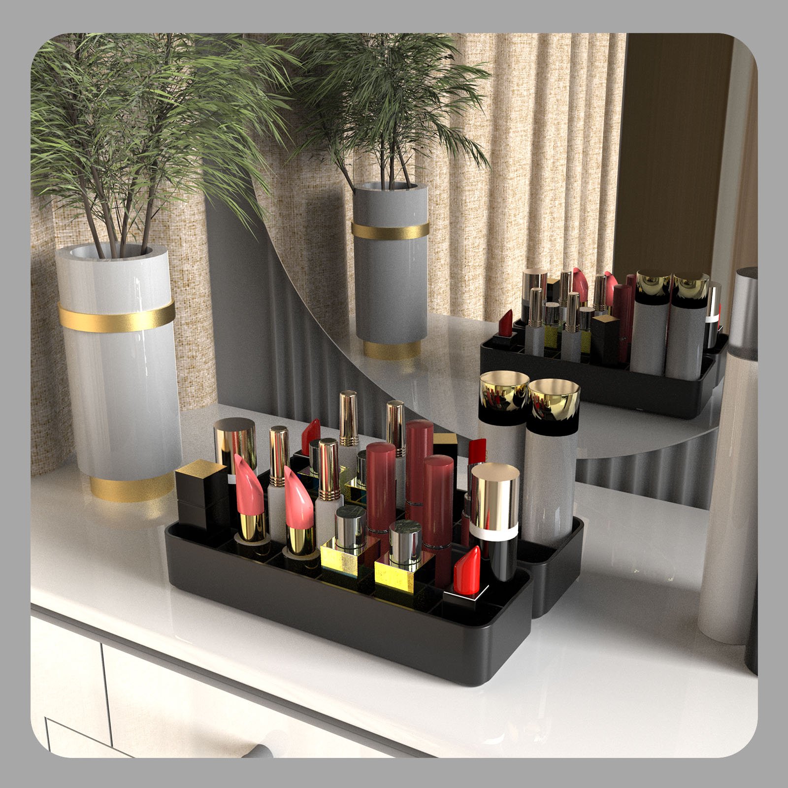 Dustproof Home Storage Organization Desk Cosmetic Storage Containers Make up Organizer Makeup Storage Boxes Bins with Drawer