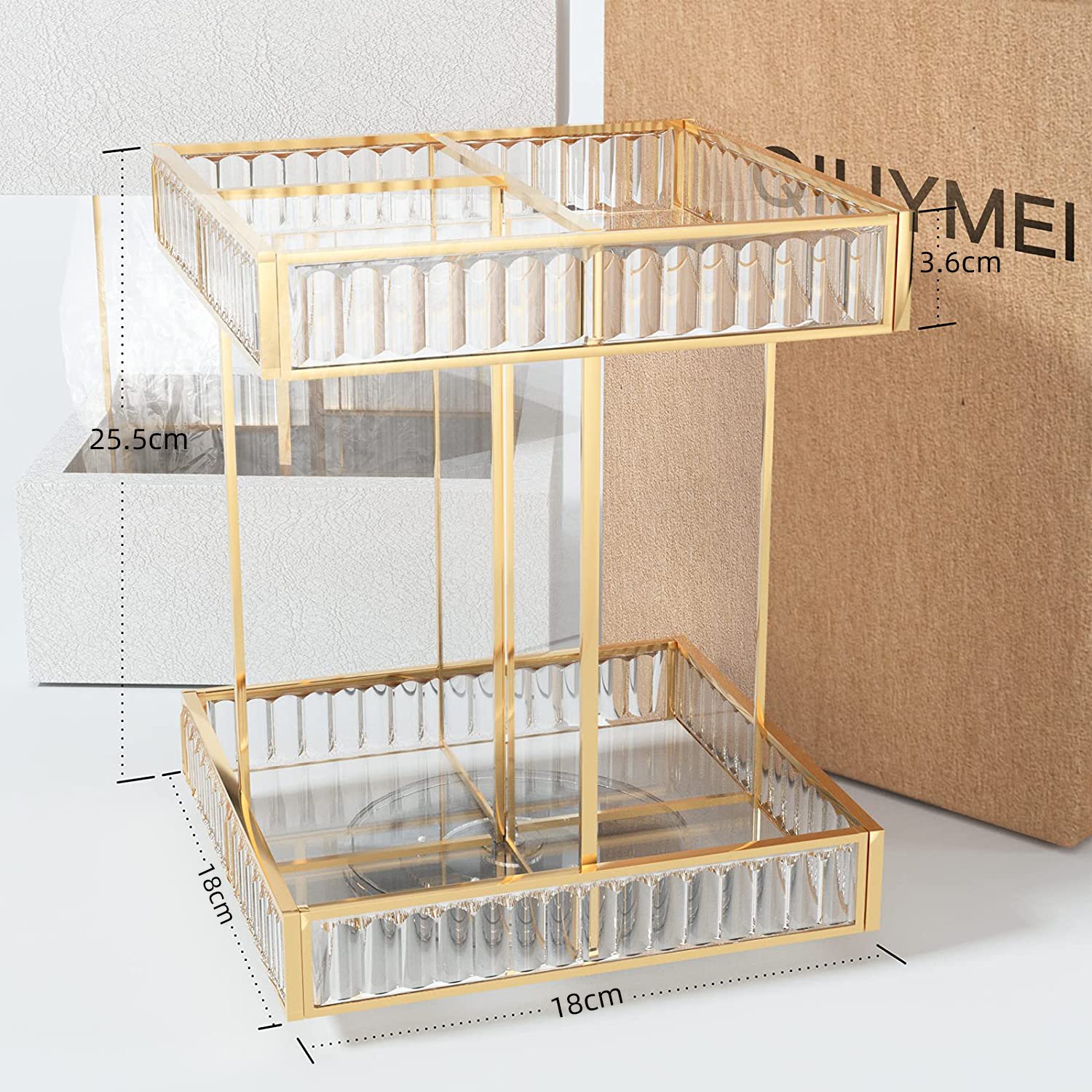 Rotating Makeup Organizers 360 Degree Cosmetic Skincare Lipstick Perfume Holder Organizer