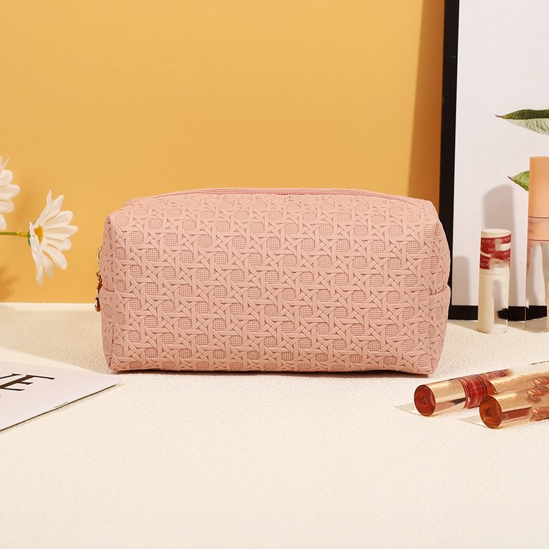 Women's Large Luxury PU Leather Travel Cosmetic Pouch Zipper Custom Logo Waterproof Portable Makeup Toiletries Bag Brush Wash