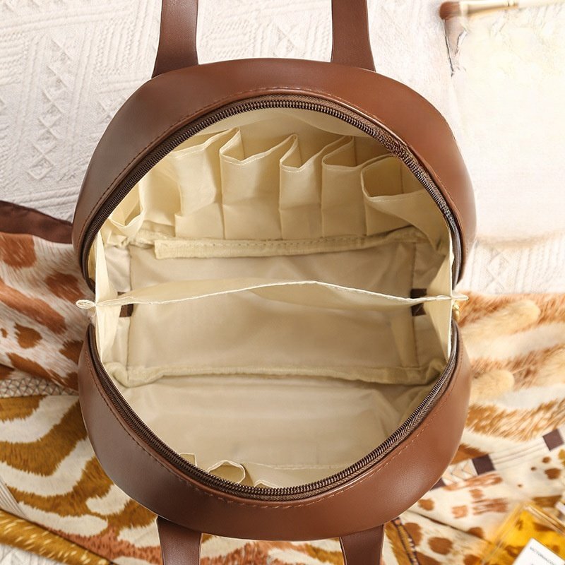 New Design PU Leather Makeup Bag waterproof large travel cosmetic bag zipper