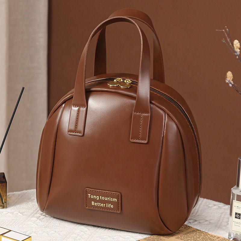 New Design PU Leather Makeup Bag waterproof large travel cosmetic bag zipper