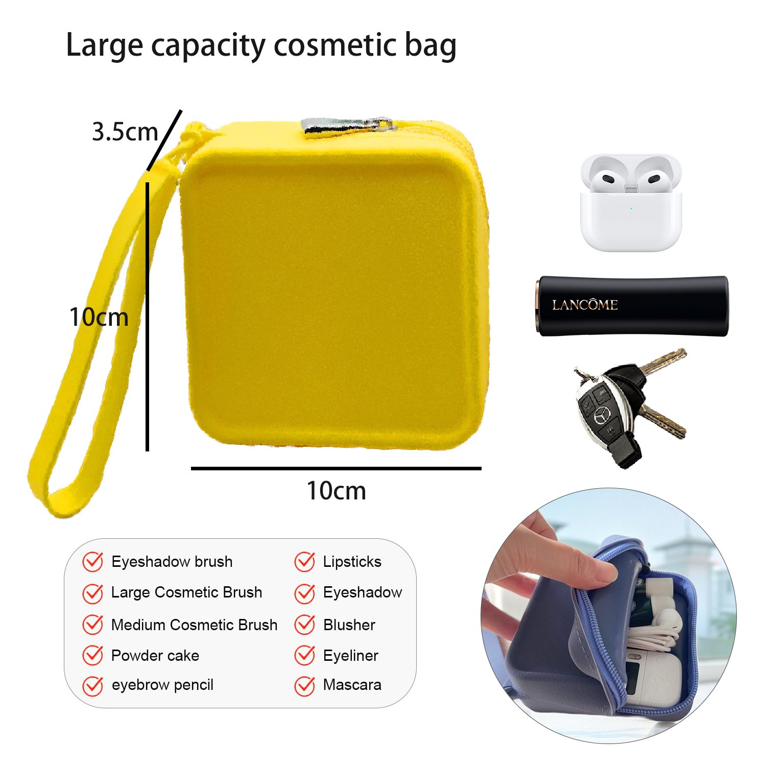 Silicone Makeup Bag, Premium Travel Toiletry Bag for Women, Easy Carry Cosmetic Bag for Makeup, Beauty Tools, and Brushes