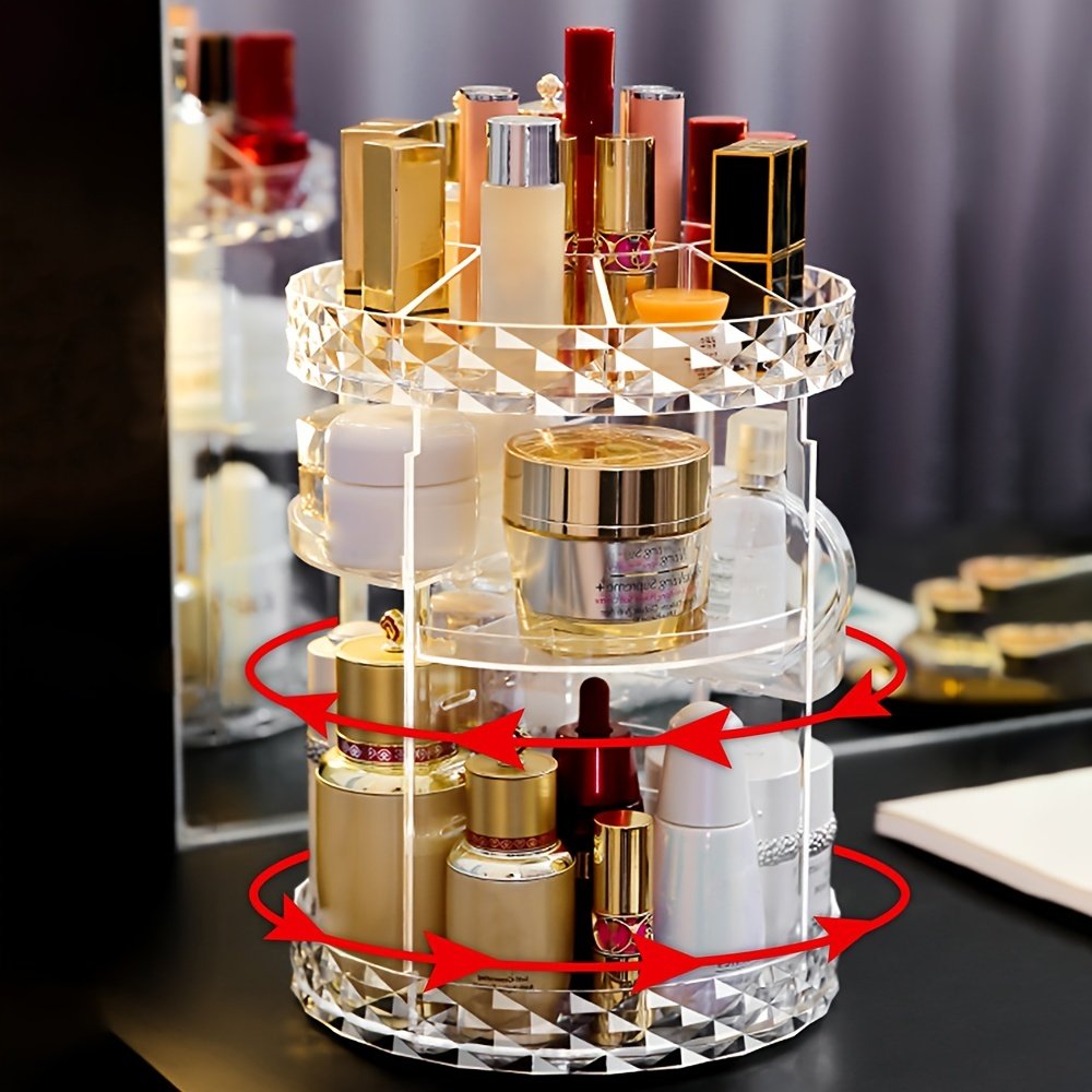 Large Capacity Desktop Cosmetic Storage Case Makeup Storage Rack Rotating Makeup Organizer Cosmetic Storage Holders For Display