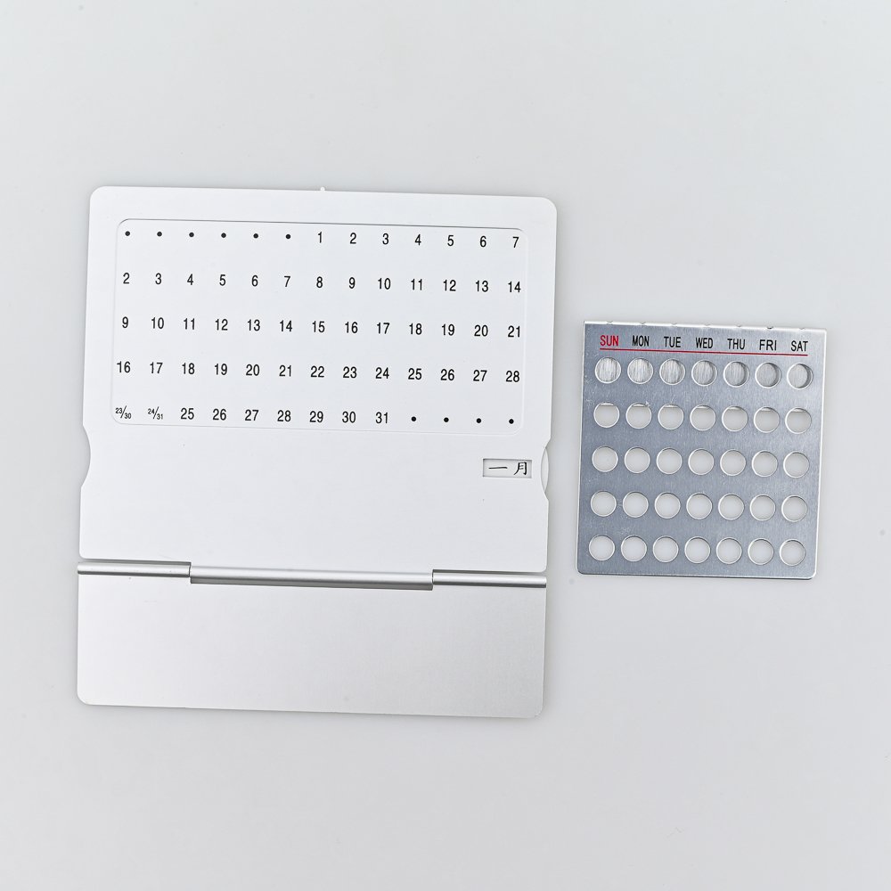 Promotional Metal Folding Perpetual Table Calendar Aluminum Permanent Calendar For Gift