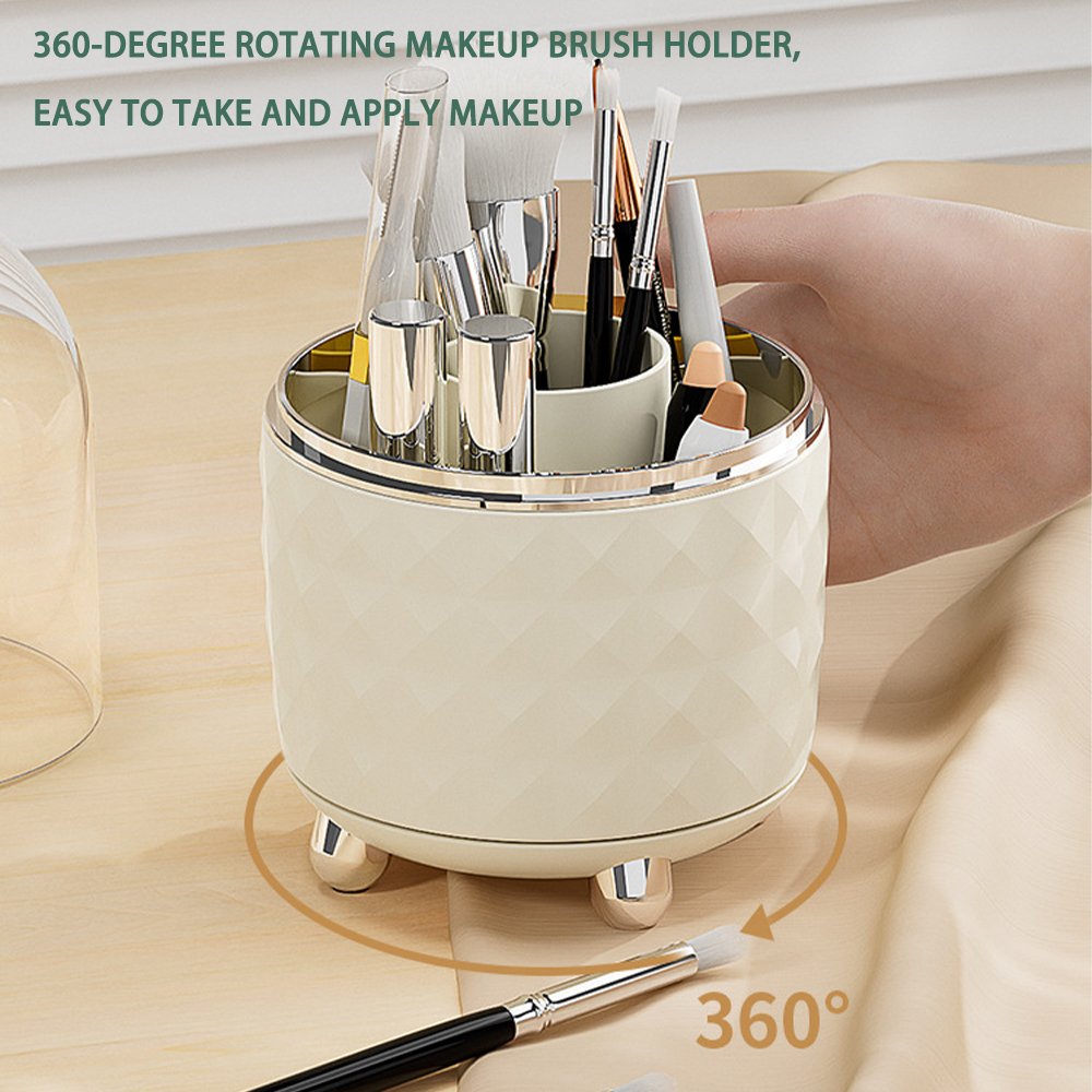 Hot Sale Desktop 360 Rotating Makeup Brush Organizer Dust-proof Cosmetic Storage Organizer Box Pencil Case Lipstick Organizer