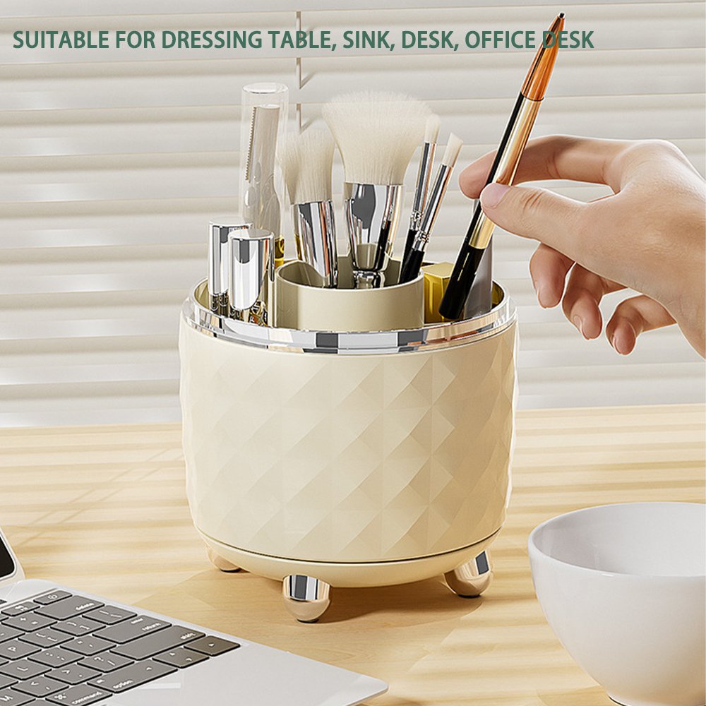 Hot Sale Desktop 360 Rotating Makeup Brush Organizer Dust-proof Cosmetic Storage Organizer Box Pencil Case Lipstick Organizer