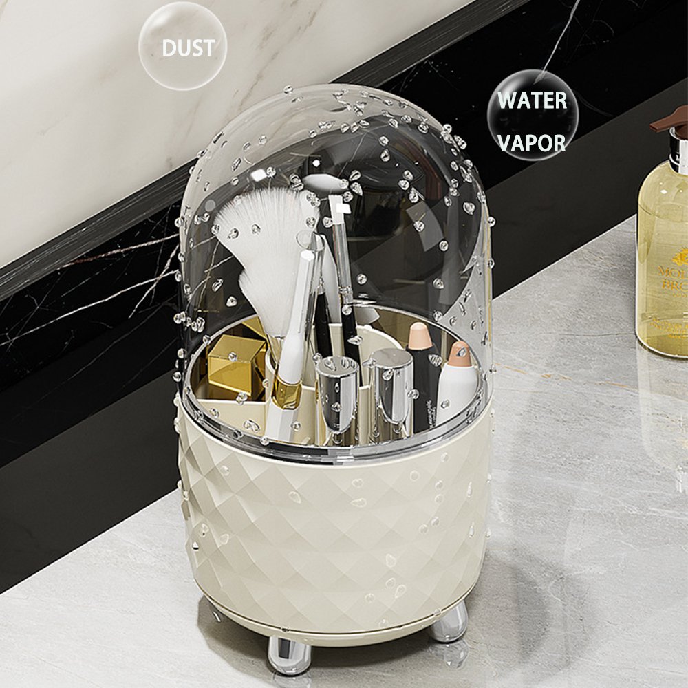 Hot Sale Desktop 360 Rotating Makeup Brush Organizer Dust-proof Cosmetic Storage Organizer Box Pencil Case Lipstick Organizer