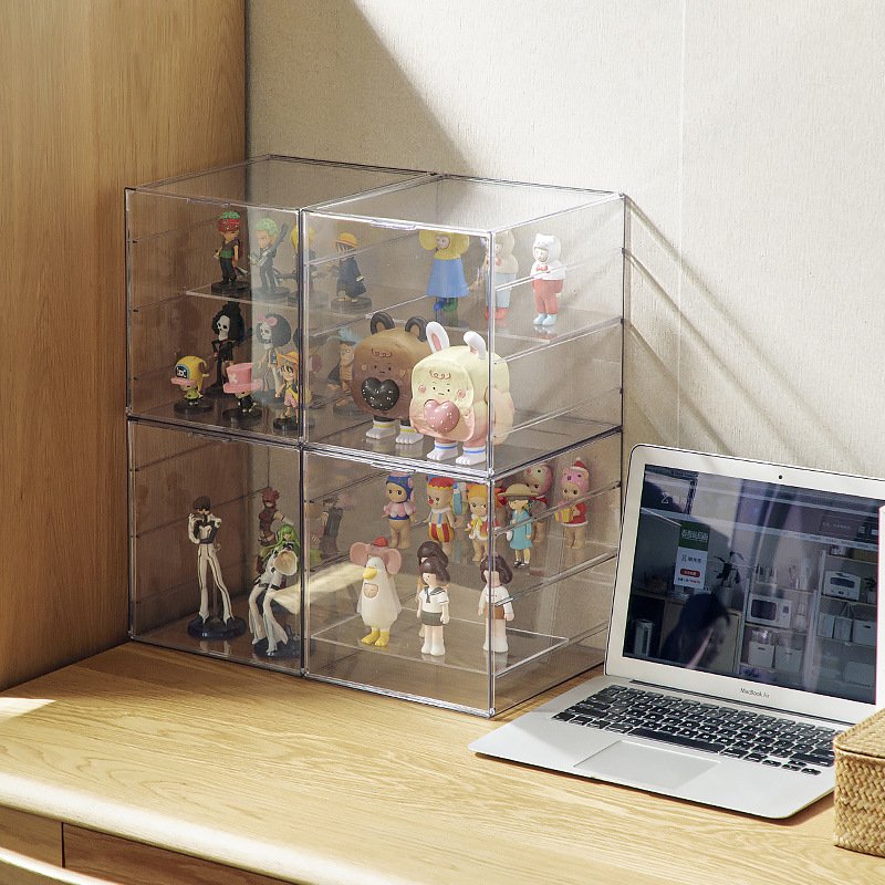 Plastic Transparent Drawers Makeup Organizer Slim Storage Box with Three Drawers for Makeup and Cosmetics Clear