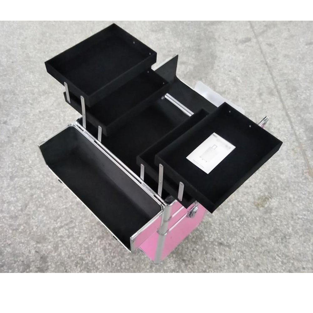 Professional 4 In 1 Beauty Travel Rolling Make Up Train Makeup Organizer Trolley Case Rolling Tool Box Makeup Travel Beauty Case