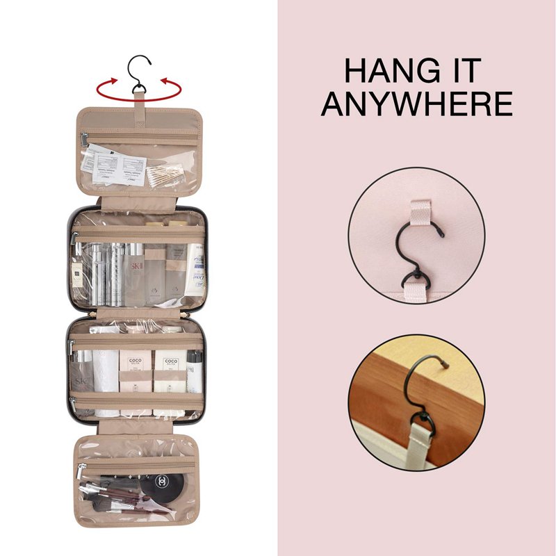 Hot Selling Hanging Toiletry Bag Hook Women Makeup Cosmetic Bag Case Polyester Pouch Multifunctional Foldable Travel Organizer