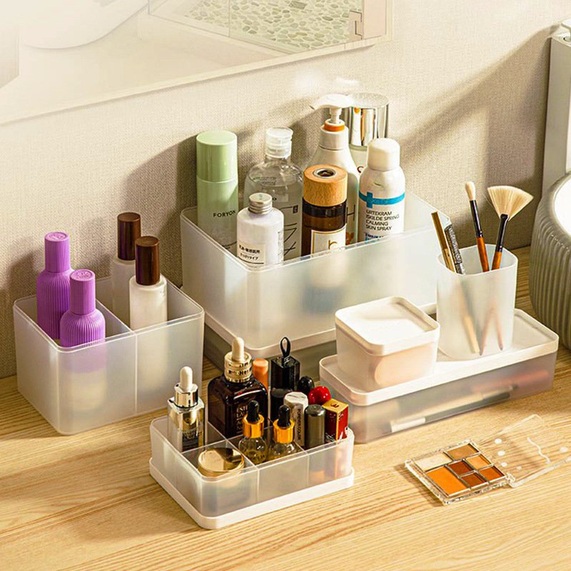 Minimalist Organizer, Translucent + White Lid Storage Boxes, Style A B C D E F G