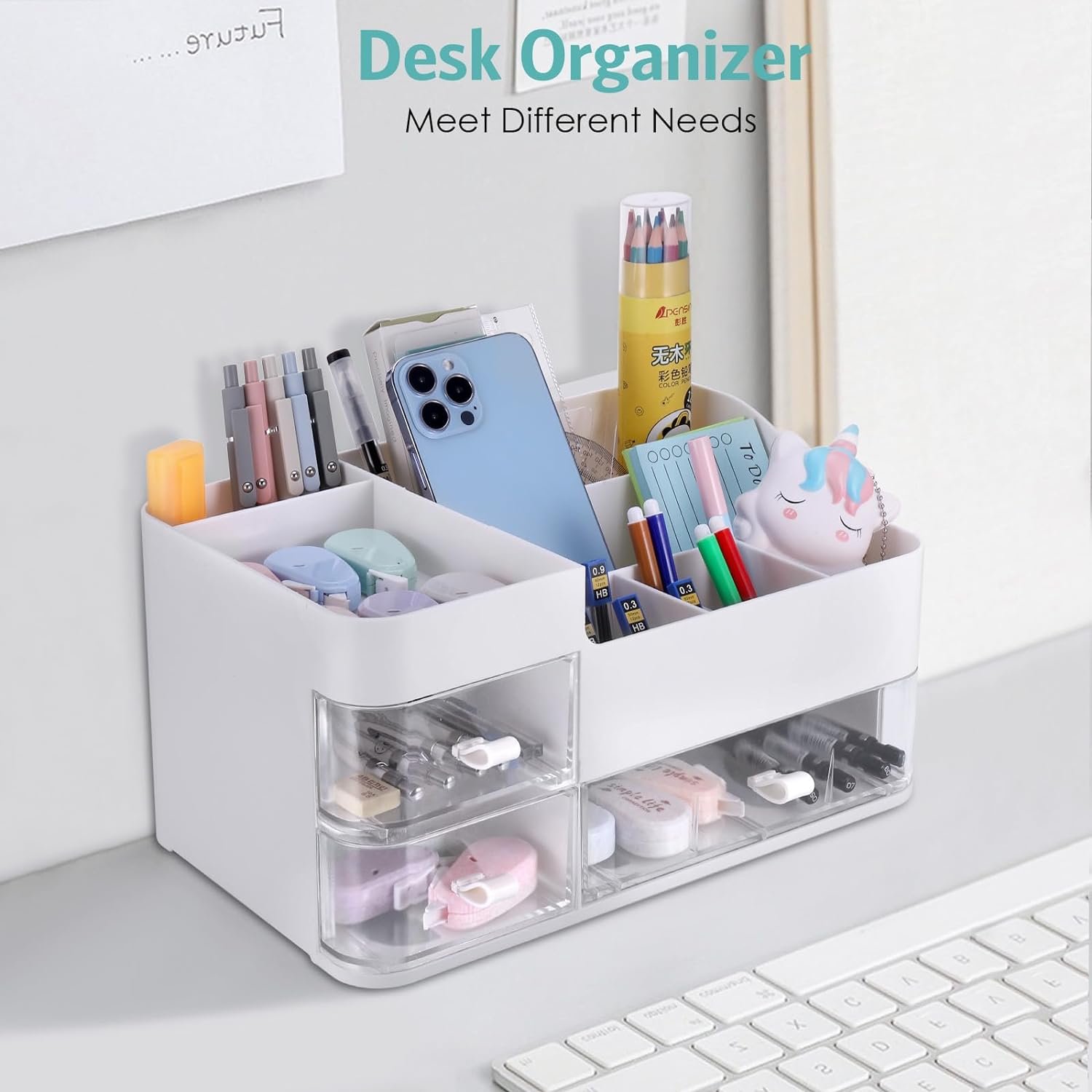 Bathroom Countertop Makeup Holder Skincare Organizers with Clear Drawers Makeup Organizer for Vanity