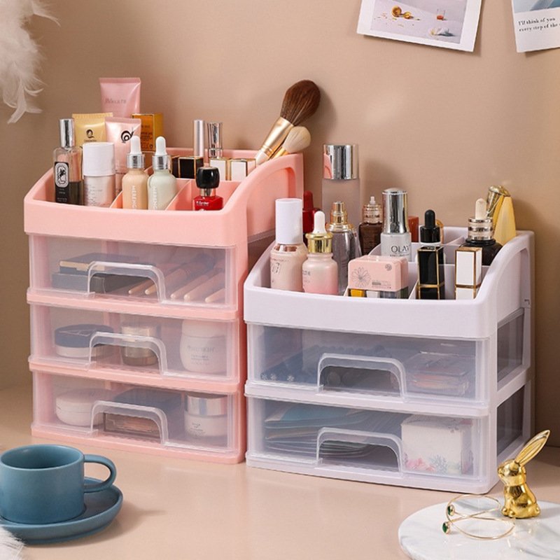 Cheap Price Clear Out Stock Home Organization Desktop Organizer Drawer Plastic Storage Box for Cosmetic Sundries Stationeries