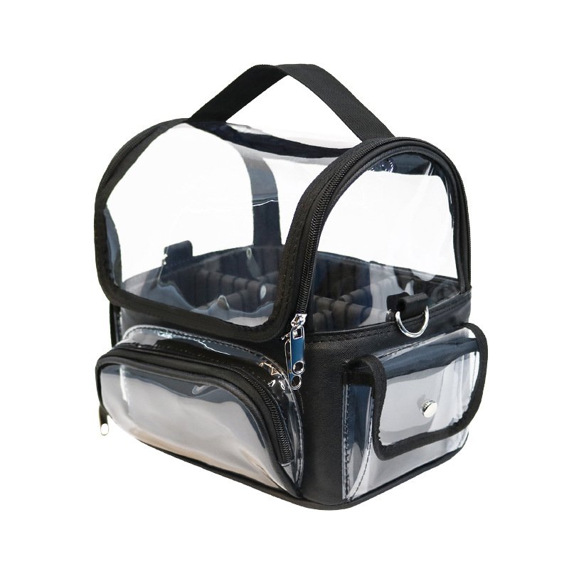 Custom Travel Transparent Waterproof Beach Zipper Cosmetic Wash Bag Pouch TSA Clear PVC Toiletry Bag With Handle