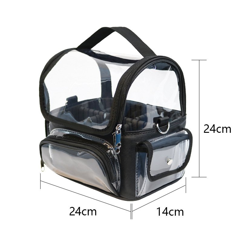 Custom Travel Transparent Waterproof Beach Zipper Cosmetic Wash Bag Pouch TSA Clear PVC Toiletry Bag With Handle