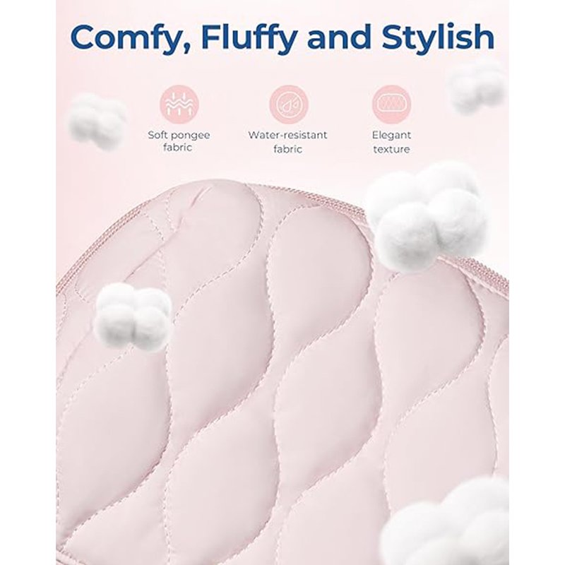 Travel Makeup Bag Fluffy padded women's nylon quilted toiletry bag Makeup Organizer Box Essentials for going out