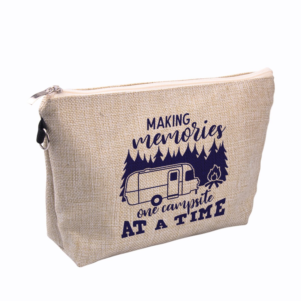 New Arrival Linen makeup bag with zipper full color printing cosmetics brush organizer pouch Heavy duty For Souvenir Gift