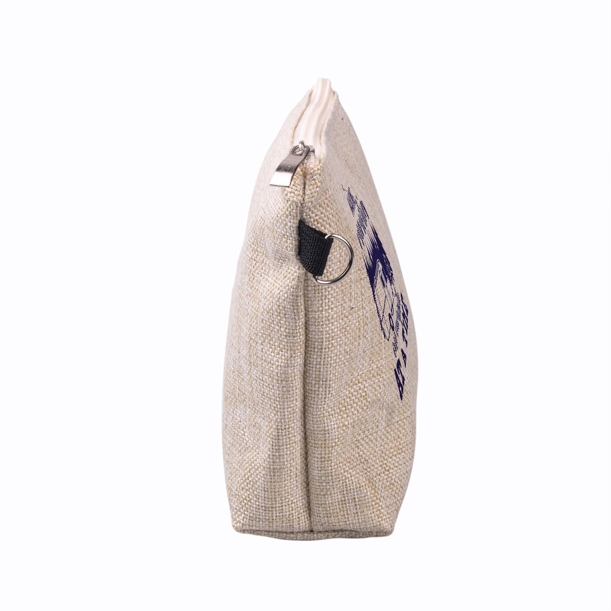 New Arrival Linen makeup bag with zipper full color printing cosmetics brush organizer pouch Heavy duty For Souvenir Gift