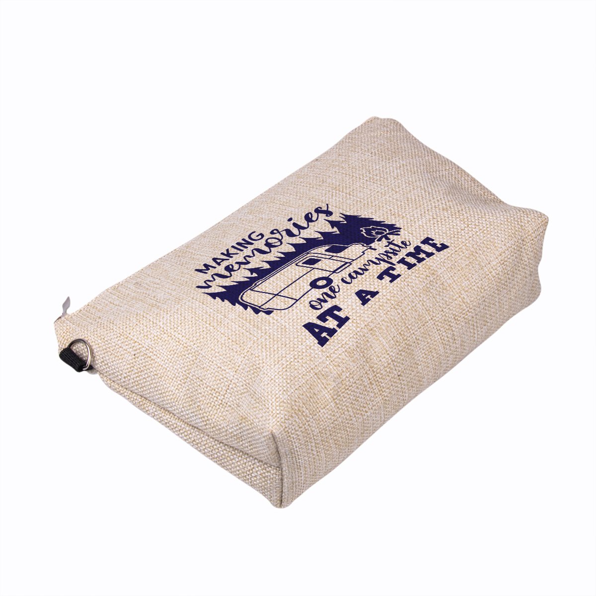 New Arrival Linen makeup bag with zipper full color printing cosmetics brush organizer pouch Heavy duty For Souvenir Gift