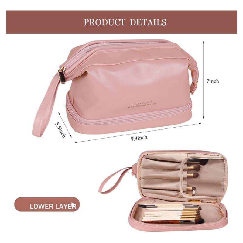 High Quality Cosmetic Bags Cases Ladies Double Layer makeup Bag Women Travel Make Up Toiletry organizer Bags