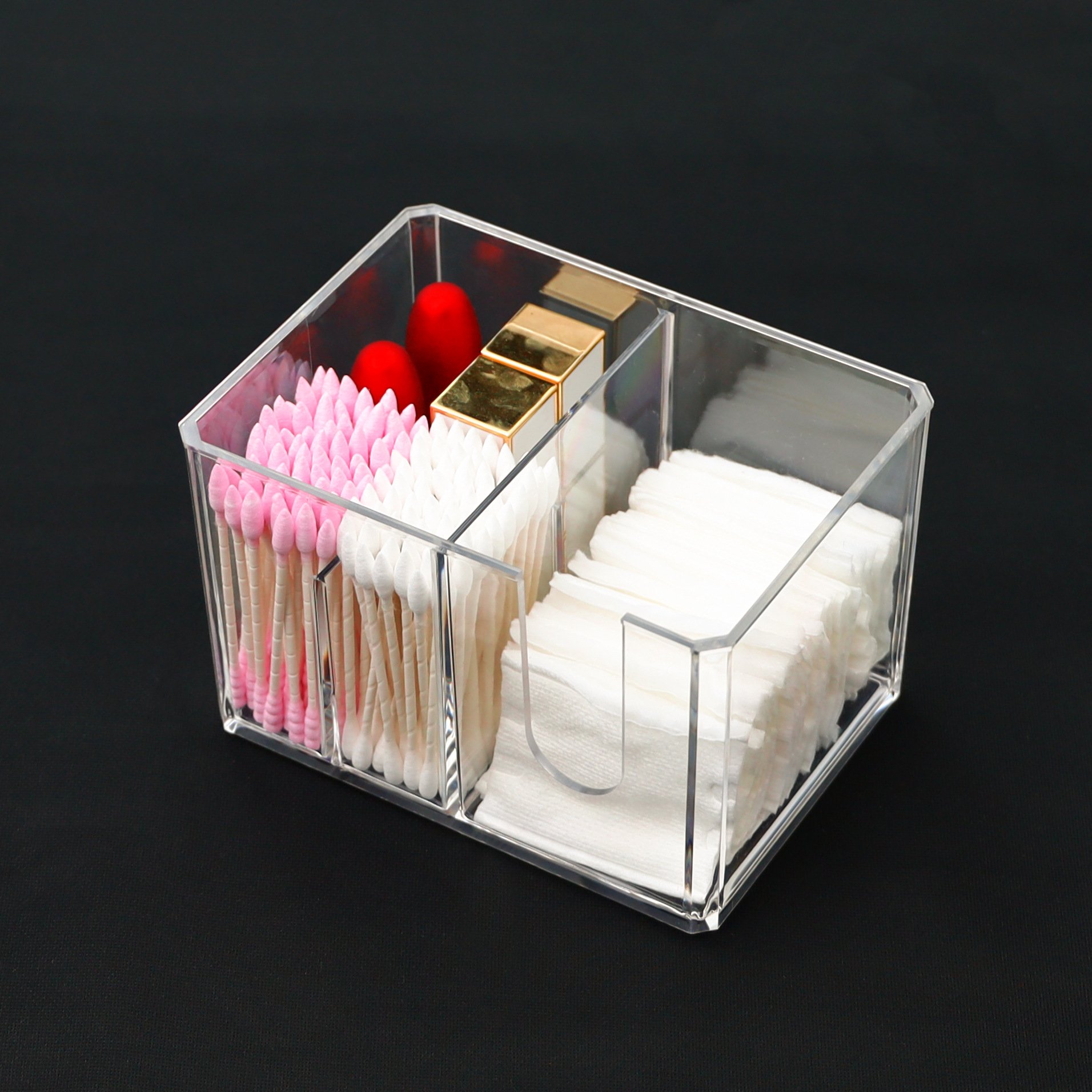 Creative Cotton Swab Box High Quality Acrylic Clear Transparent Makeup Brush Storage Box Makeup Organiser