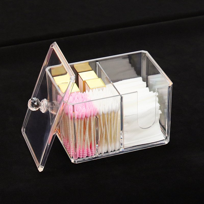 Creative Cotton Swab Box High Quality Acrylic Clear Transparent Makeup Brush Storage Box Makeup Organiser
