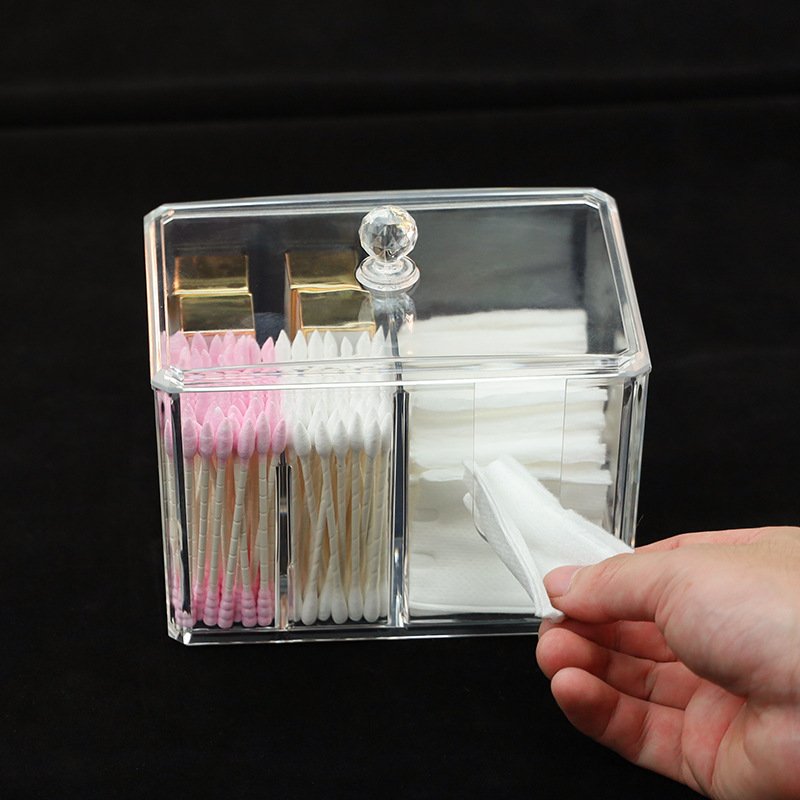 Creative Cotton Swab Box High Quality Acrylic Clear Transparent Makeup Brush Storage Box Makeup Organiser