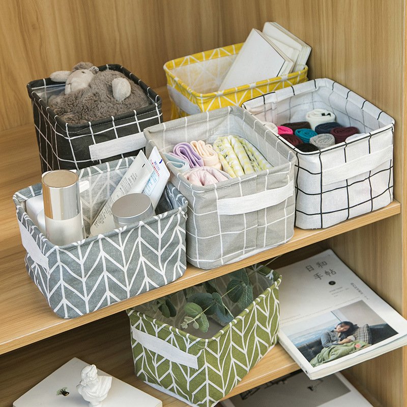 Home Storage &Organization Waterproof Canvas Small Storage Organizers Foldable Storage Basket