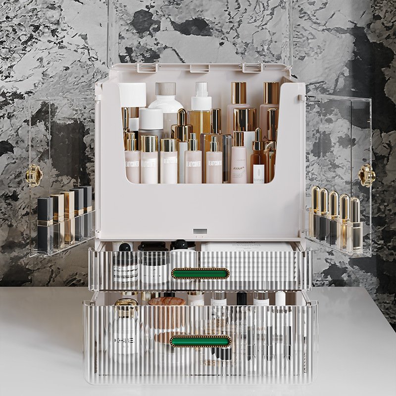 Spacious Acrylic Cosmetic Organizer With Lid Make Up Organizers Storage Box Big Display Cosmetic Organizer Box