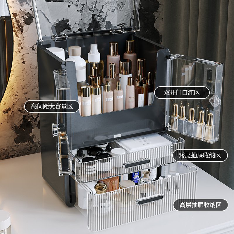 Spacious Acrylic Cosmetic Organizer With Lid Make Up Organizers Storage Box Big Display Cosmetic Organizer Box
