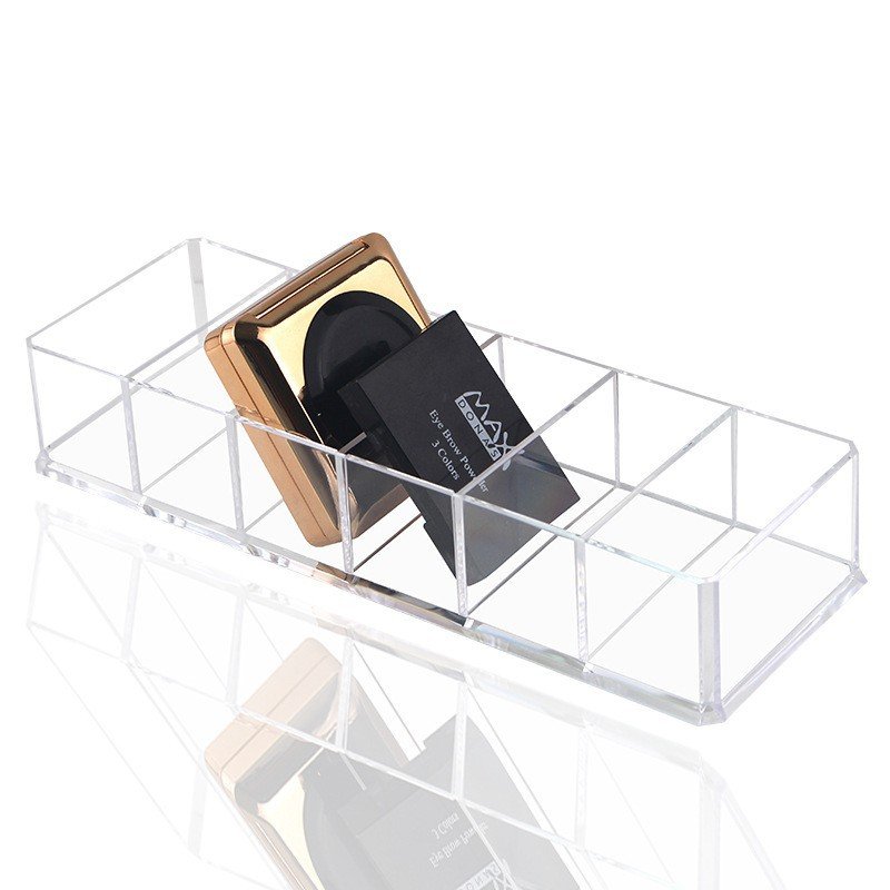 New 6 Grids Acrylic Makeup Organizer Lipstick Holder Makeup Compact Powder Holder Case Cosmetic Storage Box Eye Shadow Organizer