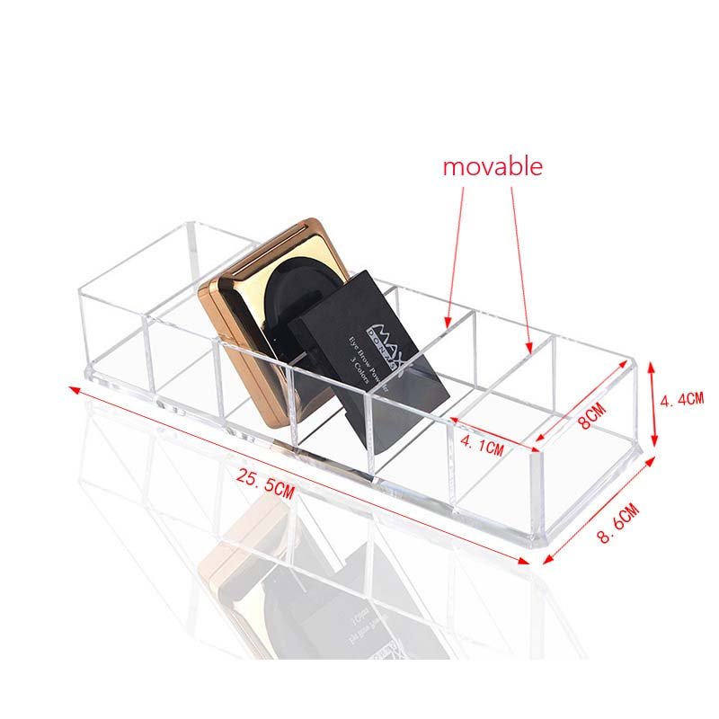 New 6 Grids Acrylic Makeup Organizer Lipstick Holder Makeup Compact Powder Holder Case Cosmetic Storage Box Eye Shadow Organizer
