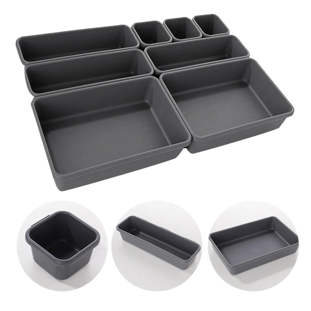 8pcs Drawer Organizers Household Dustproof Desk Stationery Storage Box Women Makeup Organizer for Kitchen Bathroom Accessories