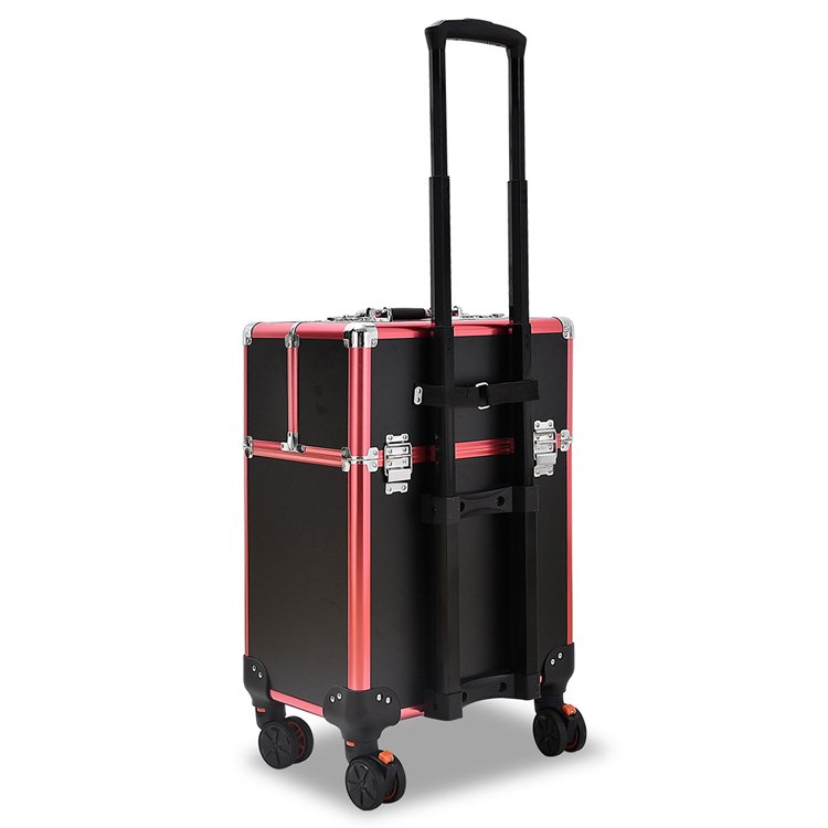 Professional Makeup Train Case Rolling Cosmetic Trolley Makeup Case 4 In 1 Thread Cosmetic Bags & Cases Makeup Organizers Zipper