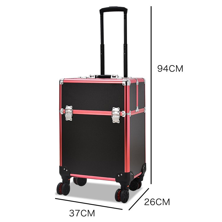 Professional Makeup Train Case Rolling Cosmetic Trolley Makeup Case 4 In 1 Thread Cosmetic Bags & Cases Makeup Organizers Zipper