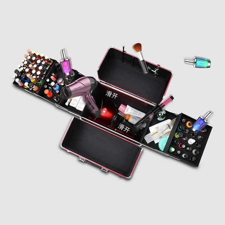 Professional Makeup Train Case Rolling Cosmetic Trolley Makeup Case 4 In 1 Thread Cosmetic Bags & Cases Makeup Organizers Zipper