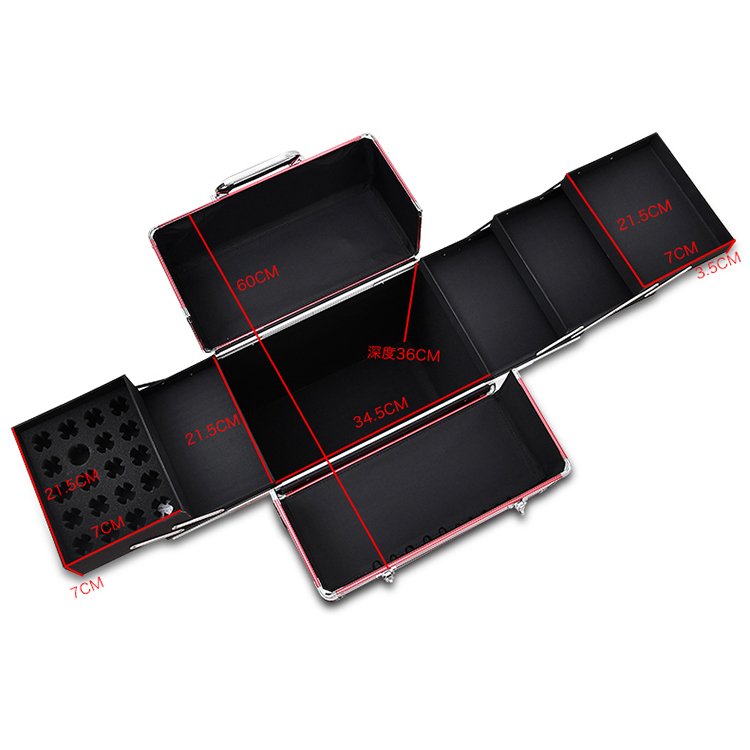 Professional Makeup Train Case Rolling Cosmetic Trolley Makeup Case 4 In 1 Thread Cosmetic Bags & Cases Makeup Organizers Zipper