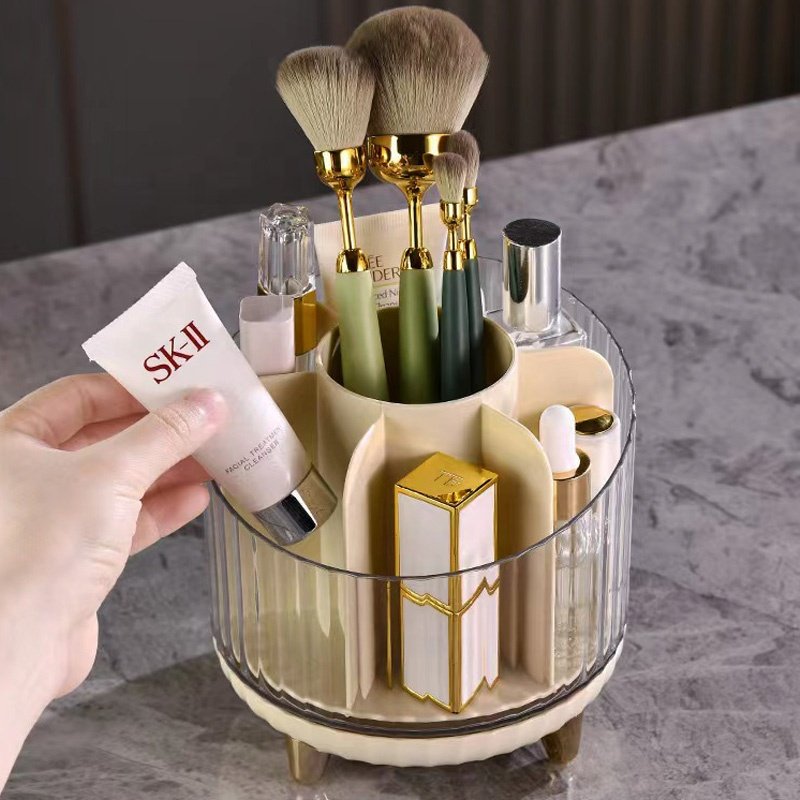 Bedroom Dresser Desk Makeup Jewelry Organizers Plastic Desktop Rotatable Cosmetic Drawer Organizer Storage Box