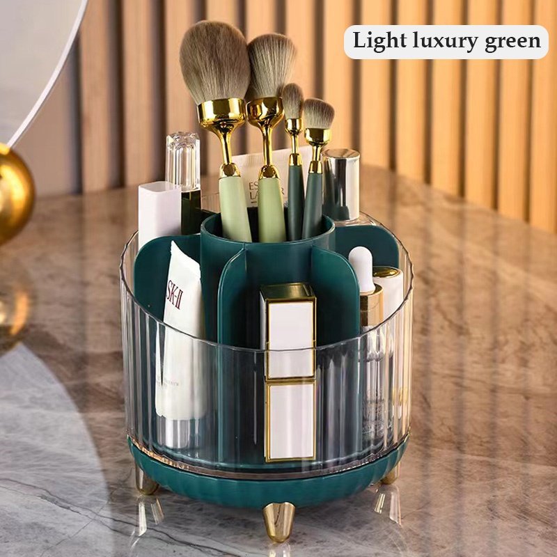 Bedroom Dresser Desk Makeup Jewelry Organizers Plastic Desktop Rotatable Cosmetic Drawer Organizer Storage Box