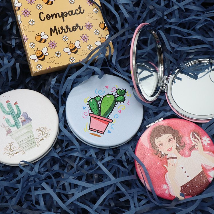 Wholesale Double Sided Pocket Makeup Mirror Mini Mirror Oem Compact Small Cosmetic Mirror