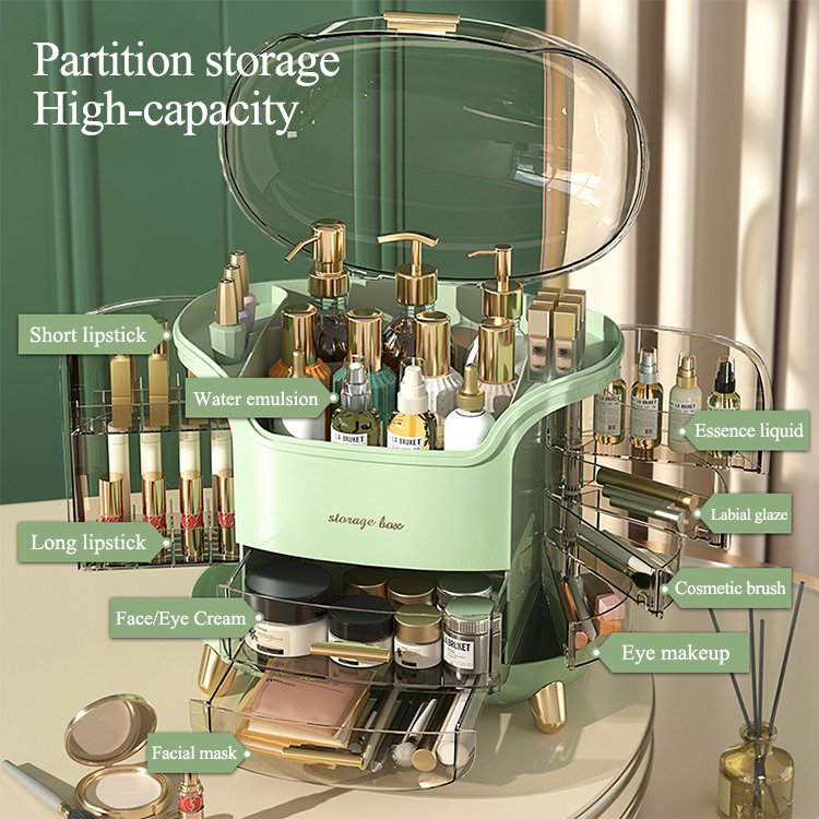 desktop plastic makeup organizer cosmetic storage box