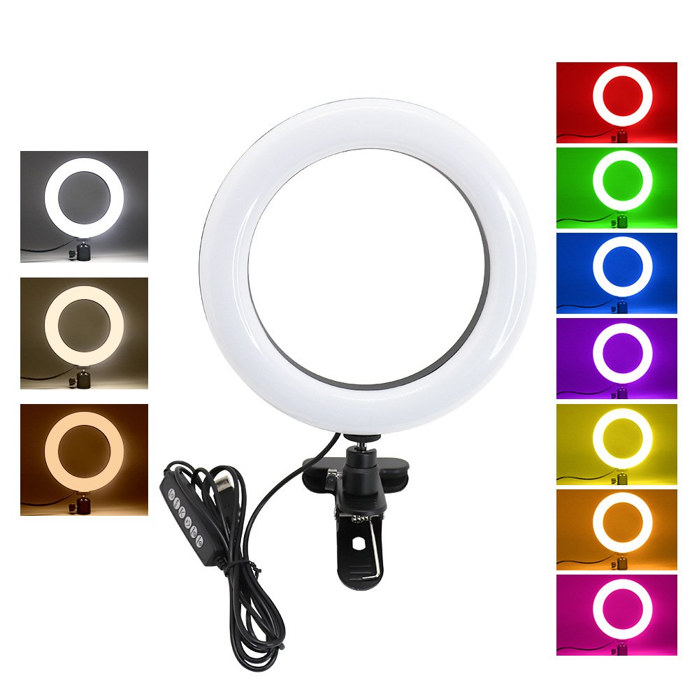 Desktop clip RGB Color Beauty LED Selfie Ring Light makeup,Led Camera Ringlight for YouTube Video Makeup Lighting