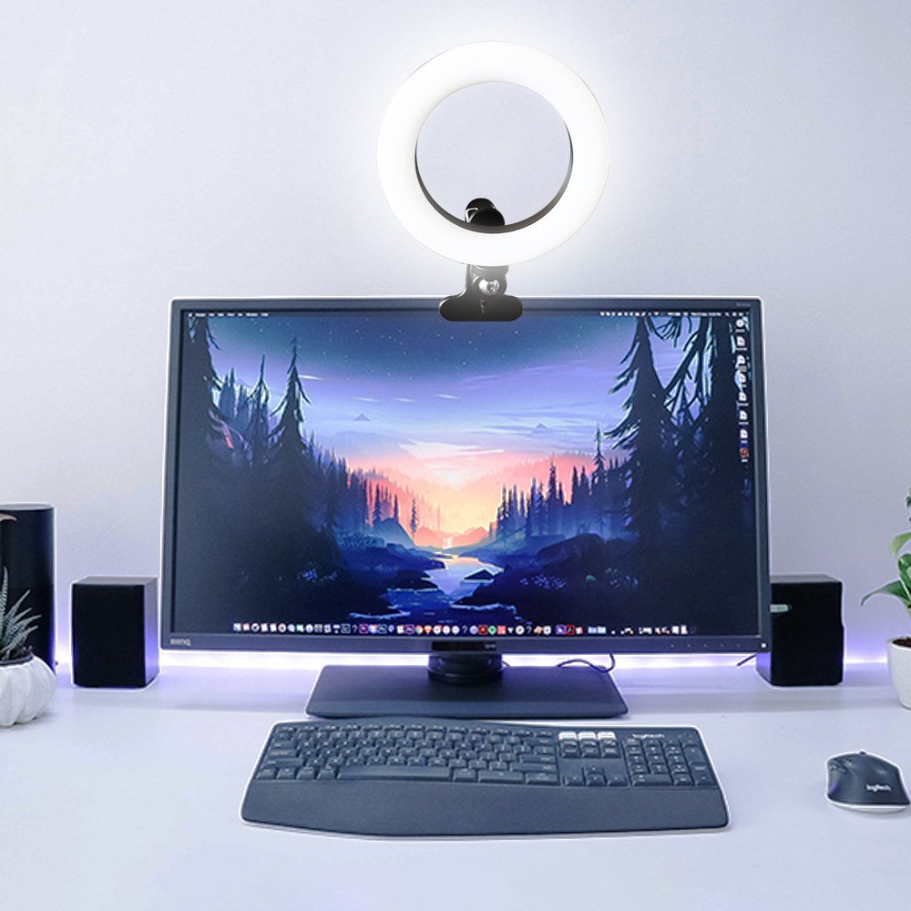 Desktop clip RGB Color Beauty LED Selfie Ring Light makeup,Led Camera Ringlight for YouTube Video Makeup Lighting